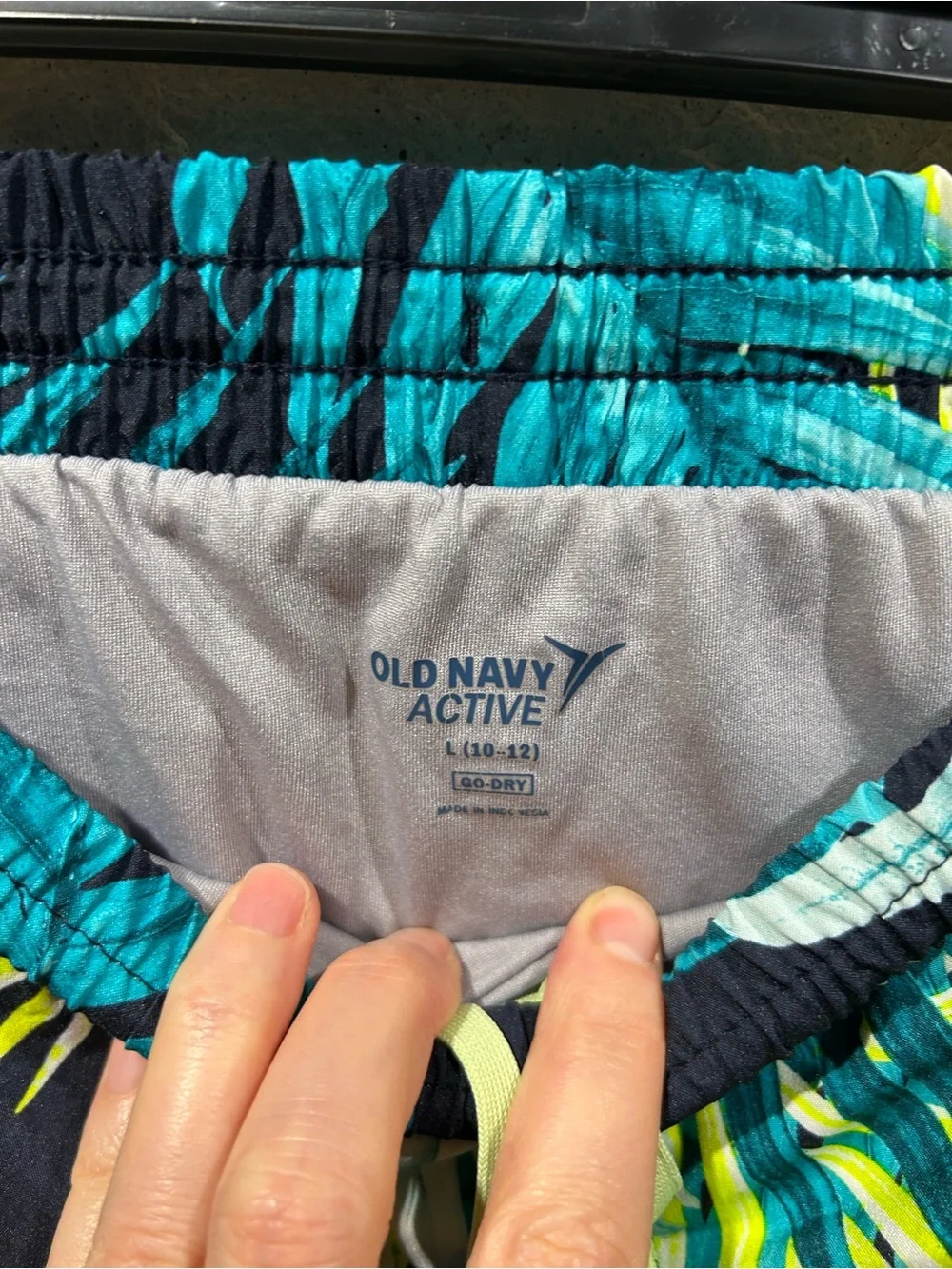 Girls Old Navy Tropical Print Shorts - Blue/Green